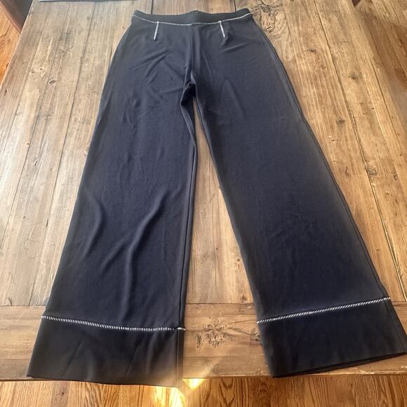 J. Jill Pants - J Jill Black Pointe Wide Leg Pants Size Small Stitching Stretch Pull On
